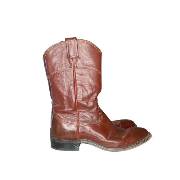 Nocona Boots Brown Leather Western Cowboy Boots Womens Size 8 USA Made - Picture 1 of 10